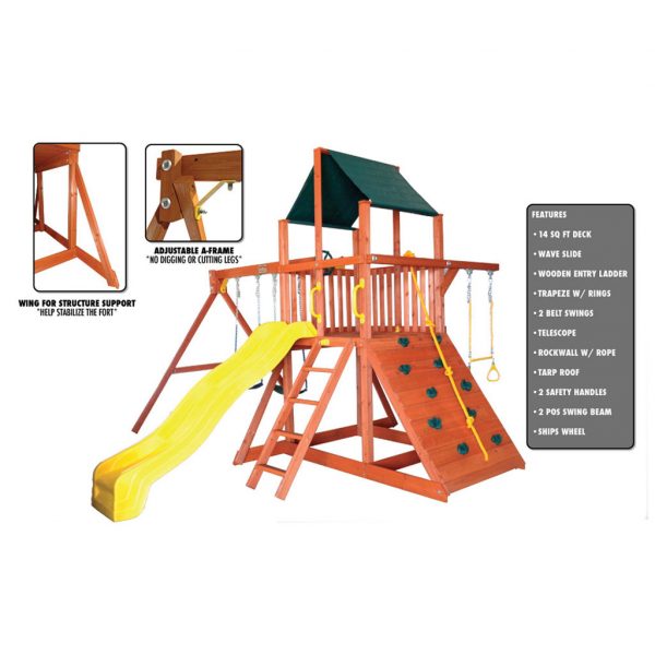 Orangutan Fort Premium Cedar Wooden Swing Set Features