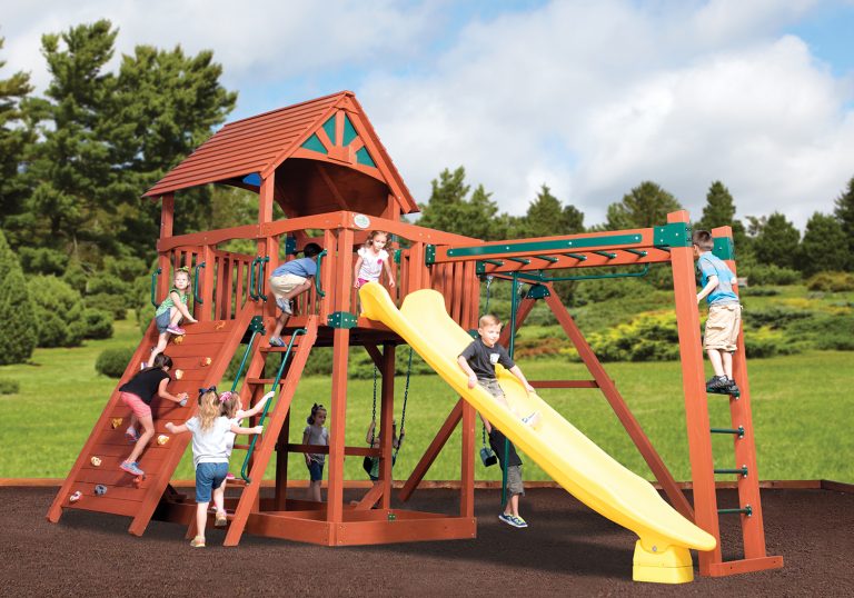 Classic Olympian Treehouse Jumbo 5 Wooden Swing Set Swing Set
